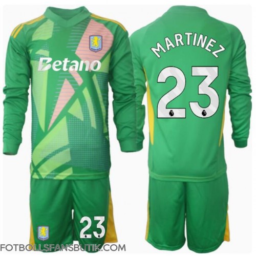 Aston Villa Emiliano Martinez #23 Målvakt Replika Hemmatröja Barn 2024-25 Långärmad (+ Korta byxor)